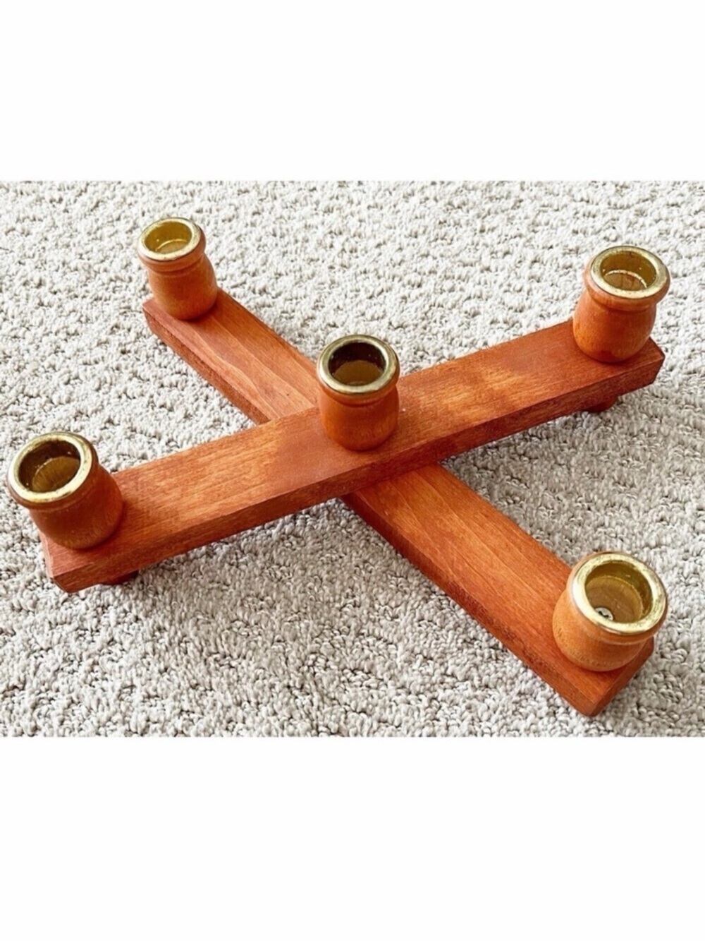 Mid Century Modern Candle Holder 5 Swing Arm Teak? Brass? Scandinavian Brutalist
